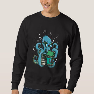 Sweatshirt Octopus Reader Bookworm Deep Sea Kraken Littératur