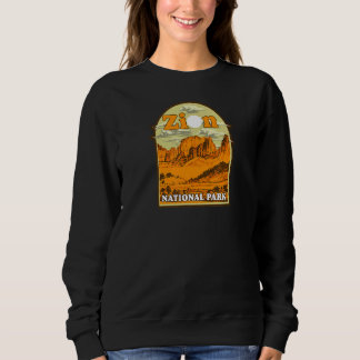 Sweatshirt Œuvre d'art vintage du parc national de Zion Souve