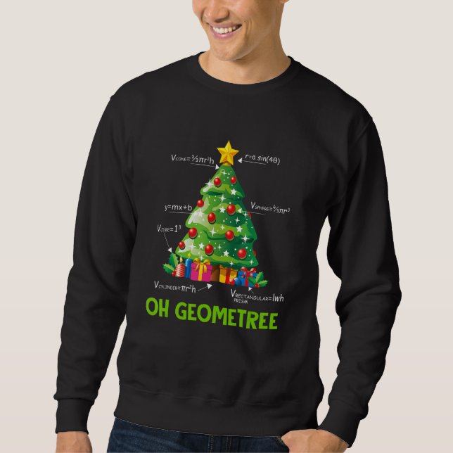 Sweatshirt Oh Geometree Geometry Christmas Tree Math Enseigna (Devant)