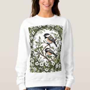 Sweatshirt Oiseau De Chickadee Noir Et Mayf Du Massachusetts