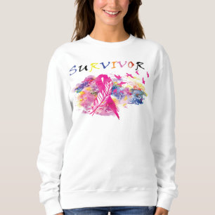 Sweatshirt Oiseaux survivants Sensibilisation au cancer du se