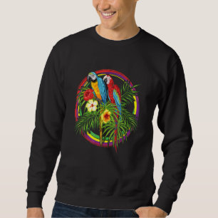 Sweatshirt Oiseaux tropicaux colorés Parrot Macaw Cockatoo Ju