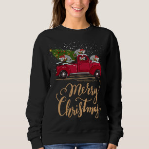 Sweatshirt Opossum Conduite Arbre de Noël Camion Rouge Opossu