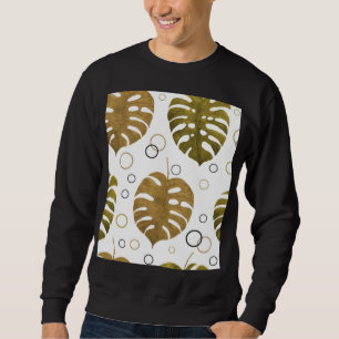 Sweatshirt Or tropical : aquarelle de feuille de monstère