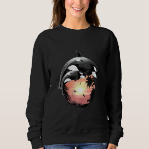 Sweatshirt Orca Killer Whales Samoa Polynesia Sunset Débardeu