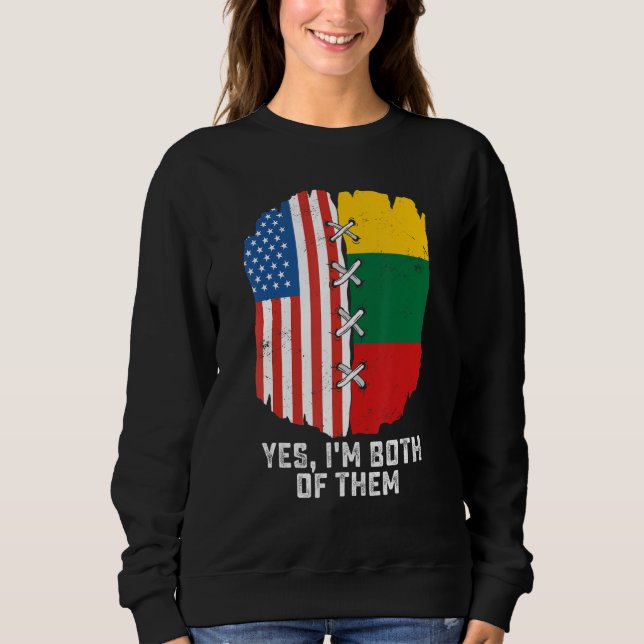 Sweatshirt Oui, je suis les deux, moitié américain, moitié li (Devant)