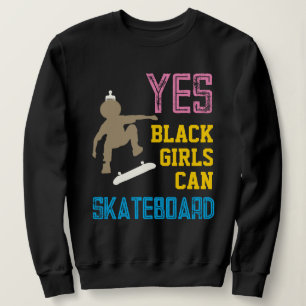 Sweatshirt OUI LES FILLES PEUVENT SKATEBOARD Retro Afro Skate