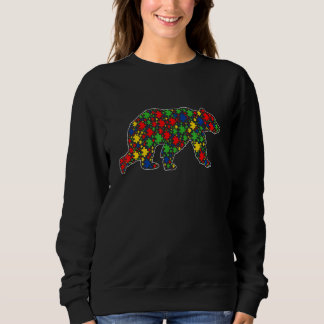 Sweatshirt Ours Animaux Puzzle Pièces Sensibilisation sur l'a