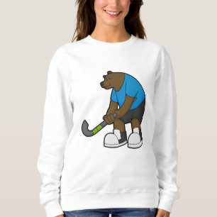 Sweatshirt Ours au hockey avec bâton de hockey