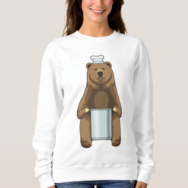 Sweatshirt Ours comme cuire avec pot de Cuisine (Devant)
