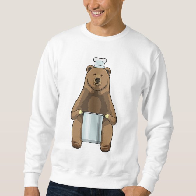 Sweatshirt Ours comme cuire avec pot de Cuisine (Devant)