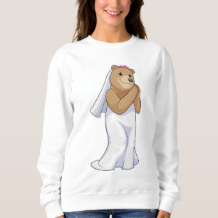 Sweatshirt Ours comme mariée avec voile