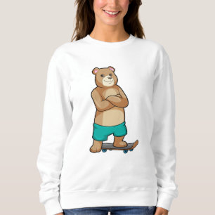 Sweatshirt Ours comme patineur avec skateboard