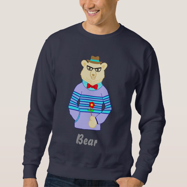 Sweatshirt ours de geek (Devant)