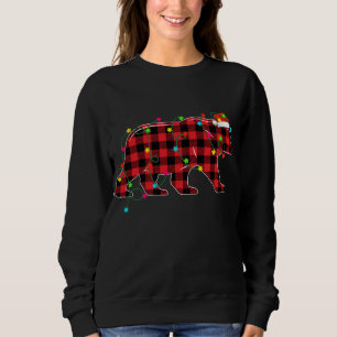Sweatshirt Ours drôle Arbre de Noël Rouge Plaid Xmas Animaux