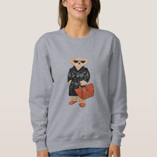 Sweatshirt Ours en peluche élégant en trench chic Mode Ours