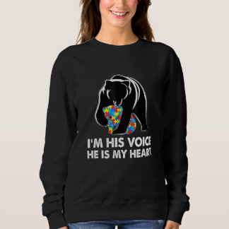 Sweatshirt Ours Maman Fils Je Suis Sa Voix Il Est Mon Coeur A