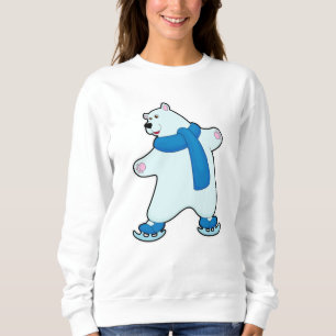 Sweatshirt Ours polaire au patinage sur glace avec Ecarf