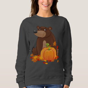 Sweatshirt Ours saisonnier de l'automne mignon avec citrouill