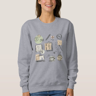 Sweatshirt Outils créatifs et collage d'icônes – Dessin à la 