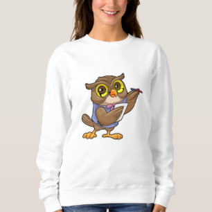 Sweatshirt Owl comme secrétaire avec stylo et note