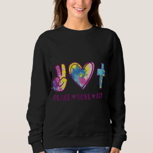 Sweatshirt Paix Amour Priez Dieu Jésus chrétien Hippie Hommes
