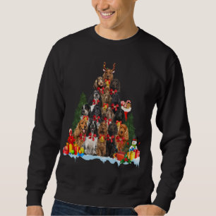 Sweatshirt Pajama de Noël Anglais Cocker Espagnol Xmas Tree