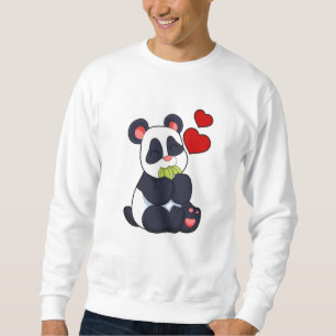 Sweatshirt Panda à manger des Feuilles