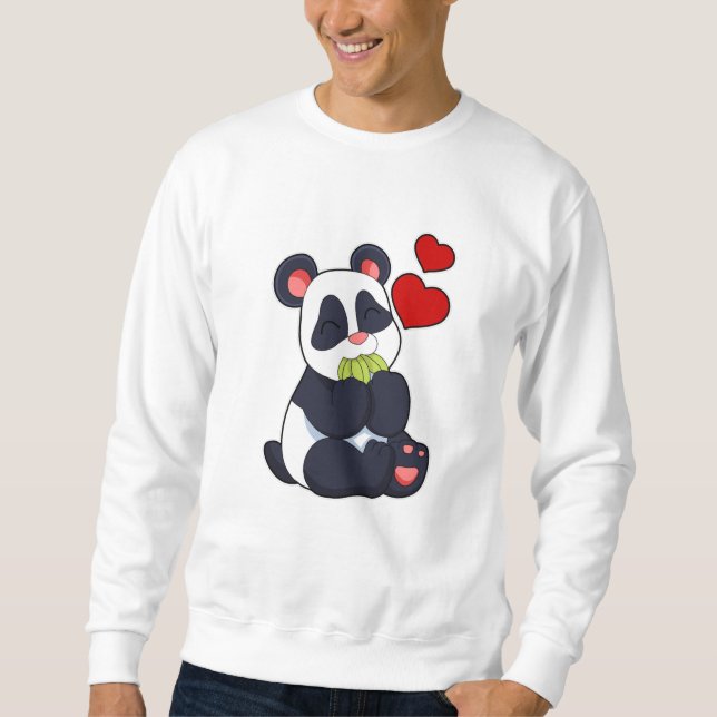 Sweatshirt Panda à manger des Feuilles (Devant)