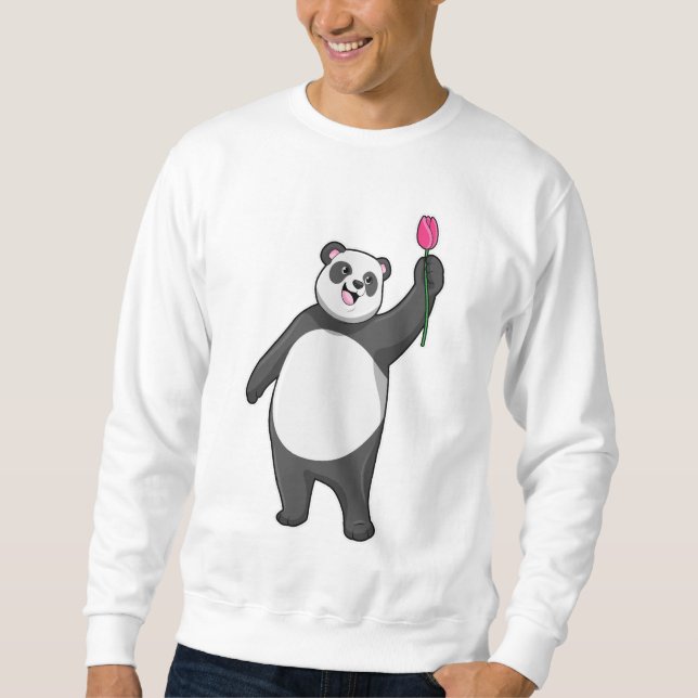 Sweatshirt Panda avec Tulipe (Devant)