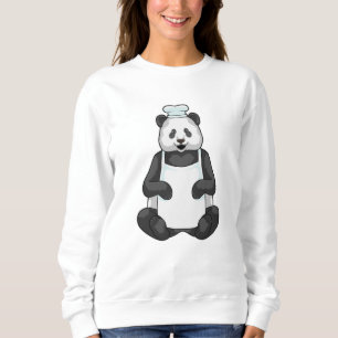 Sweatshirt Panda en tant que chef avec casquette Cuisine