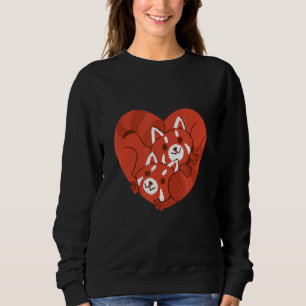Sweatshirt Panda Rouge Aimer Pandas mignons Animaux Ours