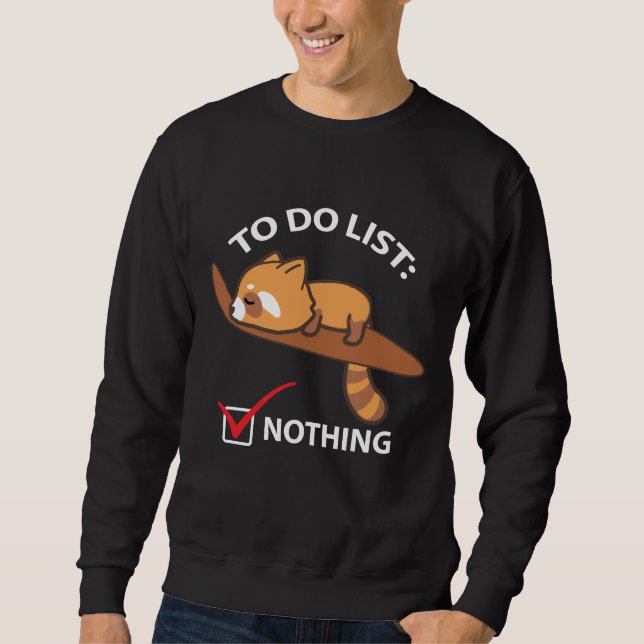Sweatshirt Panda rouge de sommeil - drôle pour faire la liste (Devant)
