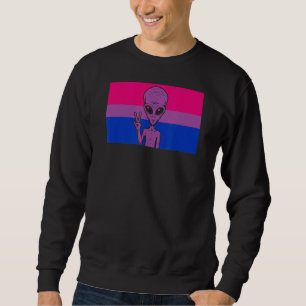 Sweatshirt Panneau de l'Alien Head Ufo Peace Gaylien Bisexual