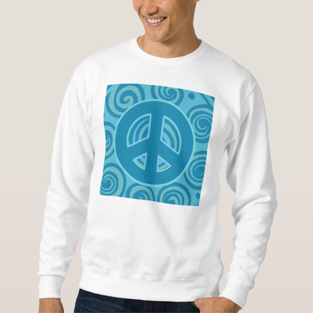 Sweatshirt Panneau de paix bleu (Devant)