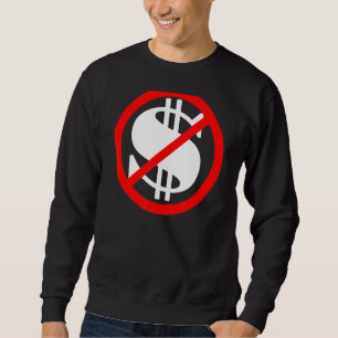 Sweatshirt Panneau Dollar Croisé Pas D'Argent