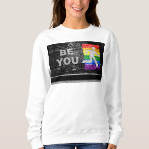 Sweatshirt Panneau urbain aux couleurs de la fierté arc-en-ci