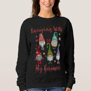 Sweatshirt Panser Avec Mes Gnomies Drôle Gnome Plaid Christma