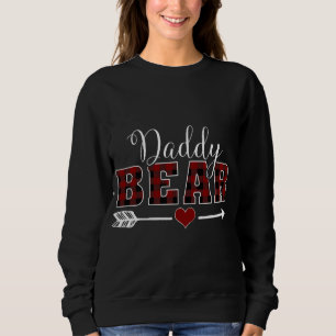 Sweatshirt Papa Bear Buffalo Plaid Arrow Coeur Papa Noël