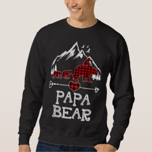 Sweatshirt Papa Bear Pyjama de Noël Buffle rouge à plaid