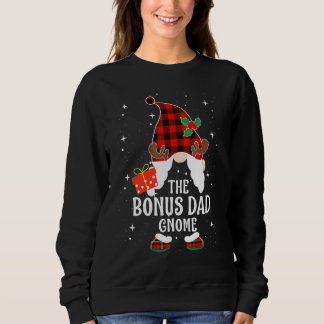 Sweatshirt Papa bonus gnome Buffalo plaid famille appariée No