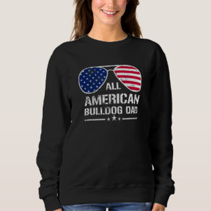 Sweatshirt Papa Bulldog Américain Drapeau Américain Patriotiq