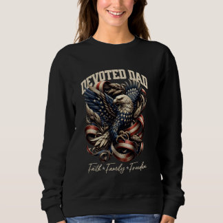 Sweatshirt Papa chrétien patriote Foi Drapeau américain Fête 