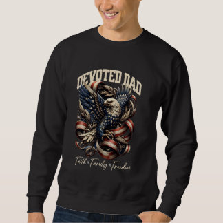 Sweatshirt Papa chrétien patriote Foi Drapeau américain Fête 
