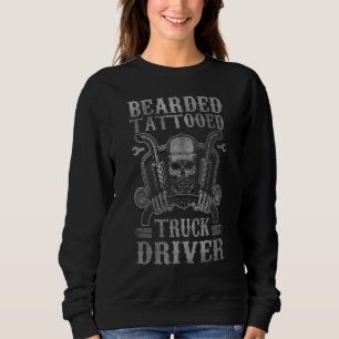 Sweatshirt Papa Conducteur de Camion Barbu Tatoué Vintage 18
