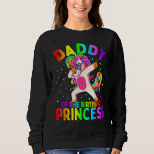 Sweatshirt Papa De L'Anniversaire Princesse Fille Dabbing Uni