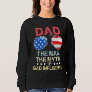 Sweatshirt Papa Lunettes de soleil Drapeau américain L'homme