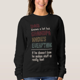 Sweatshirt Papa Sait Beaucoup Mais Grand-Père Sait Tout - Gra