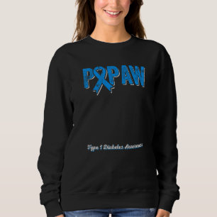 Sweatshirt Papaw d'un guerrier Ruban de sensibilisation au di