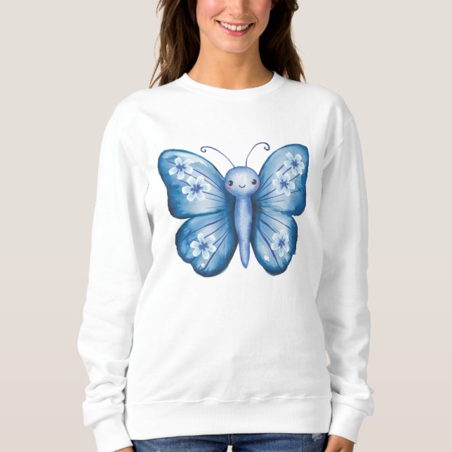 Sweatshirt Papillon bleu (Devant)